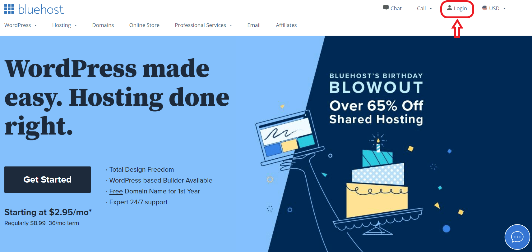 bluehost-log in