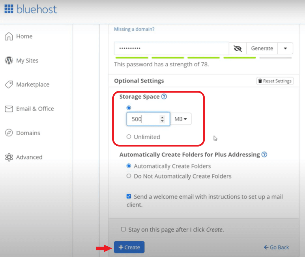 create-email-account-with-Bluehost