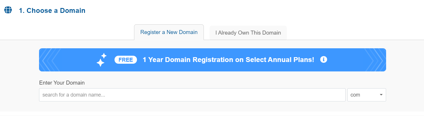 hostgator-choose a domain